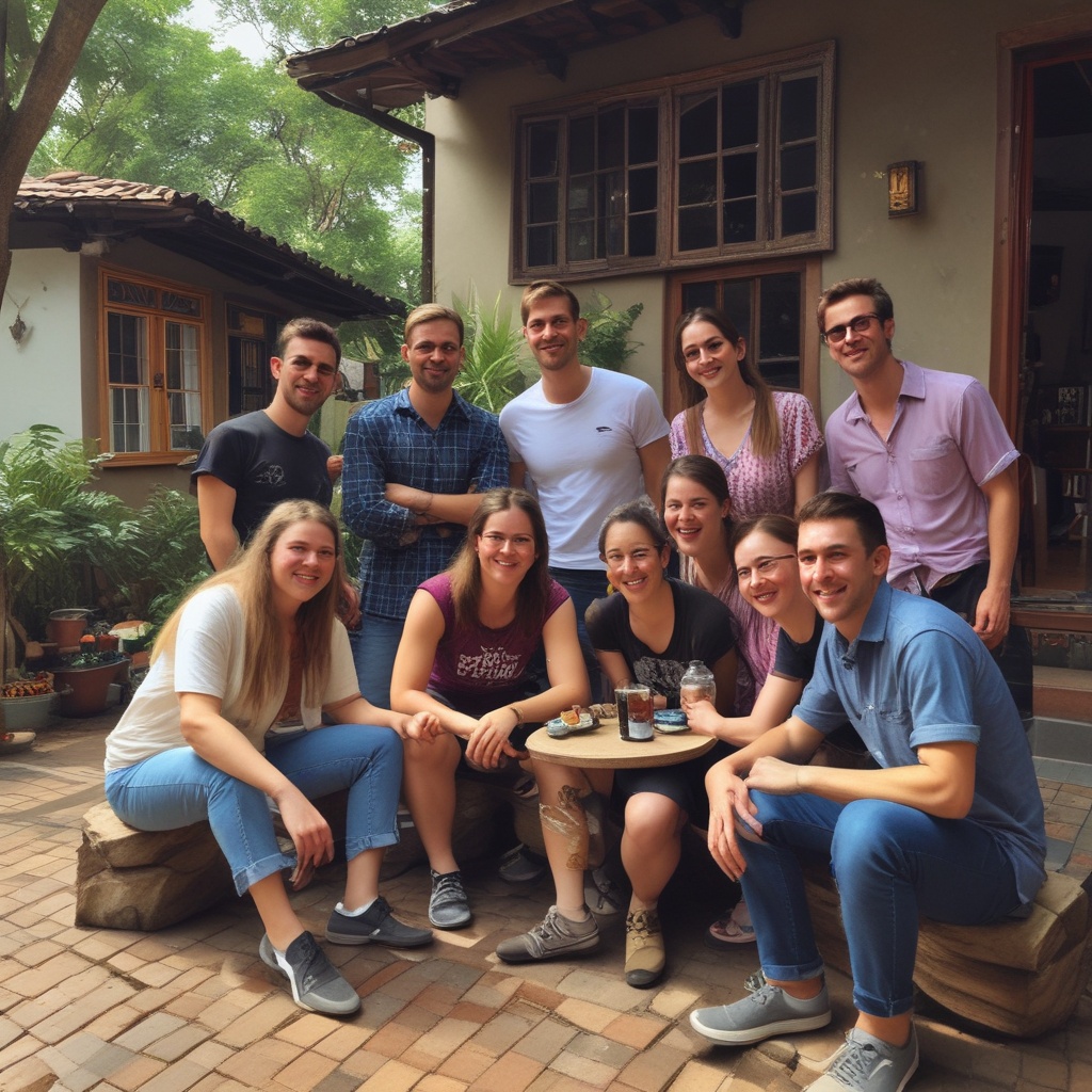 Another picture of people from America enjoying their time in a homestay