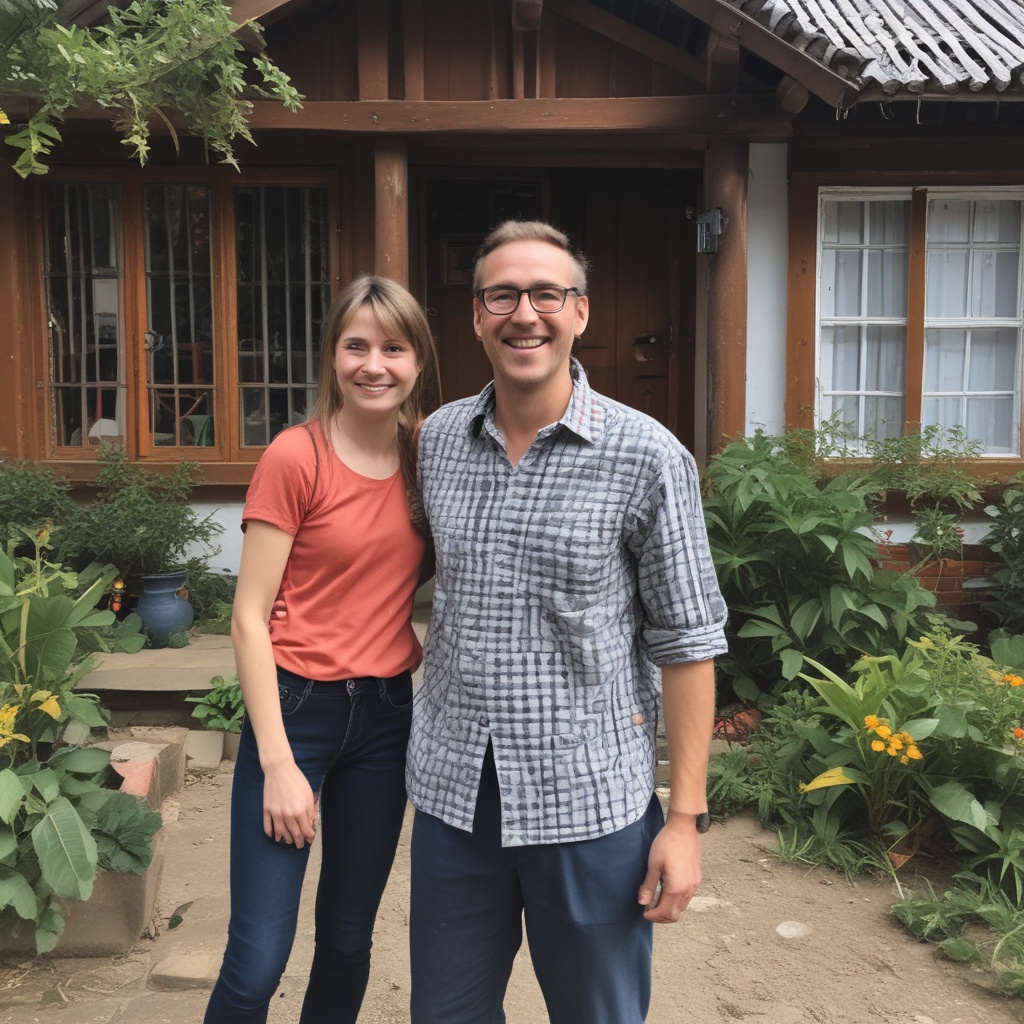 Guest from America smiling in homestay
